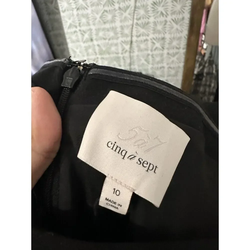 Cinq A Sept Birch Off The Shoulders Sheath Midi Cocktail Dress Black Size 10 - Picture 8 of 10
